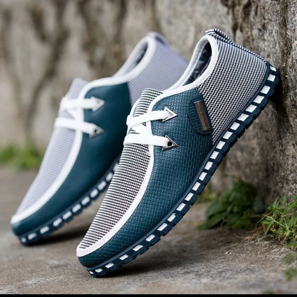 Men's fashion sneakers Men's Casual Shoes Loafers Slip-On Green